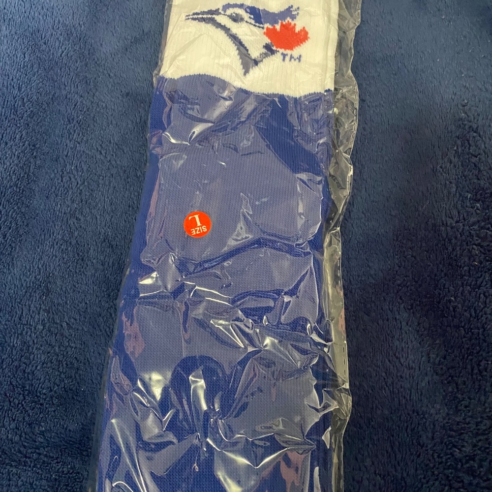 NEW Toronto Blue Jays x Samsung SGA Socks - Over-The-Knee - Large